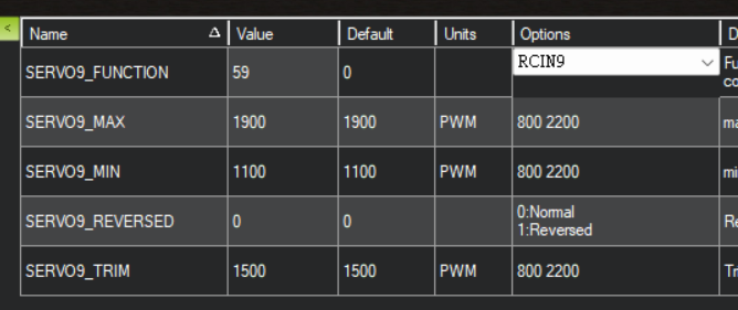 SERVO9 setup