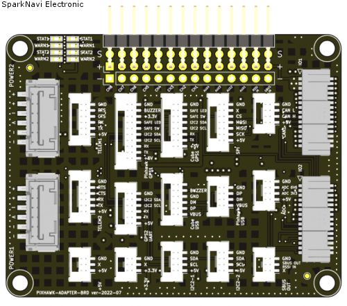 Compatible with Ardupilot and Pixhawk connector adapter board.